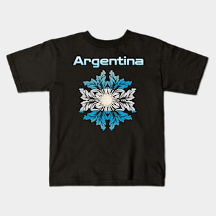 Argentina Flag Flower Petal Design! Kids T-Shirt